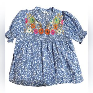 THML Blue Floral Top, Size Medium